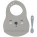 Набір посуду дит. TRAMONTINA Baby Le Petit 2пр. (слюнявчик + ложка),gray (23797/604)