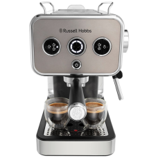 Кавоварка еспрессо RUSSELL HOBBS 26452-56 Distinctions Titanium, 1,1л, мелена + чалди, сріблястий