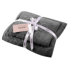 Текстиль банний SOHO Наб. руш. 50*90+70*140см бавовна 100% Leaves Dark Gray