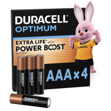 Батарейка DURACELL LR03 KPD 04*10 Optimum уп. 1x4 шт.