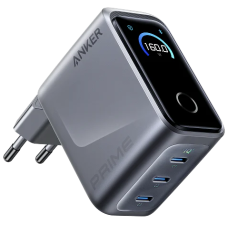 мережева зарядка ANKER GaNPrime Charger 160W, 3xUSB-C PD3.1 w Display (Сріблястий)