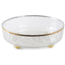 Блюдо LED TWIST CLEAR GOLD поворотне/ 27х8 см прозоре (B100076)