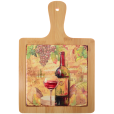 Дошка обробна Limited Edition WINE TIME / підставка під гаряче/ з бамбук.ручкою 18х28 см (B160070)