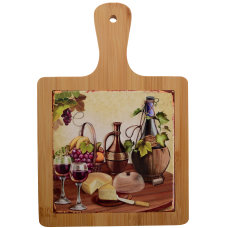 Дошка обробна Limited Edition WINE&CHEESE / підставка під гаряче/ з бамбук.ручкою 18х28 см (B160071)