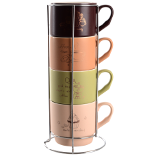 Чашка Limited Edition MORNING COFFEE /НАБІР/4х340 мл на мет.підст (B248-E0963)