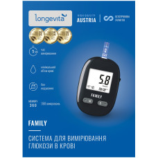 Глюкометр LONGEVITA Family Система для вимірювання глюкози в крові