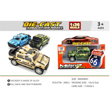 Іграшка DIY TOYS Машинка військовий позашляховик метал pull-back 1:36, в асорт