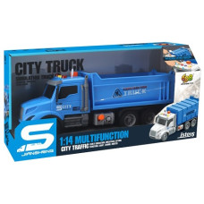 Іграшка CARS S Самоскид блакитний 1:14 (рухомі частини, інерція, звук, світло, вихлоп)