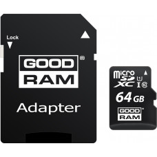 Картка пам'ятi GOODRAM microSDXC 64GB Class 10 UHS I + ad Картка пам'ятi GOODRAM microSDXC 64GB Class 10 UHS I + ad