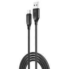 кабель XO NB235 Zebra Series Braided USB-A to Type-C - 1m (Чорний)