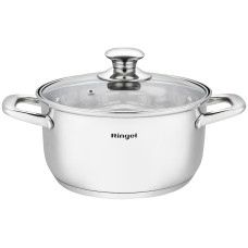 Каструля RINGEL Grey line 16 см (1.6л) з кришкою нерж (RG-2022-16)