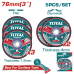 Акс.інстр TOTAL TAC303768 круг відр. та шліф., 76х1.2х10мм - 5шт.