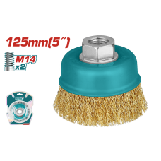 Акс.інстр TOTAL TAC31051 Щітка чашкова дротяна,125мм, для КШМ, М14.