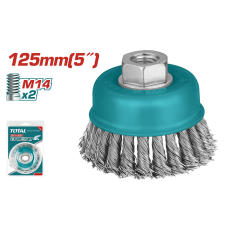 Акс.інстр TOTAL TAC32051 Щітка чашкова, з плетеного дроту,125мм, для КШМ, М14.