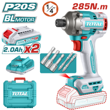 Шуруповерт TOTAL TIRLI2028 гвинтоверт ударний, 20В, Li-Ion, 2ак.